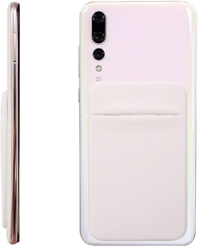 Slim Credit Card Holder for Back of Cell Phone, Stretchy Ultra Lycra 3M Self Adhesive Phone Pocket Stick On Wallet for ID Credit Card Pocket for iPhone Android Galaxy (Gold+White+Gray) - Image 7