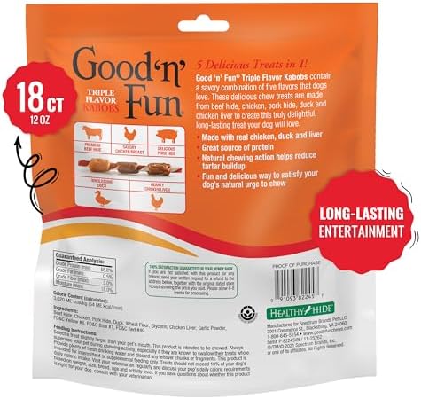 Good 'n' Fun Kabobs Long-Lasting Dog Treat Made With Real Protein, 18 Count - Image 2