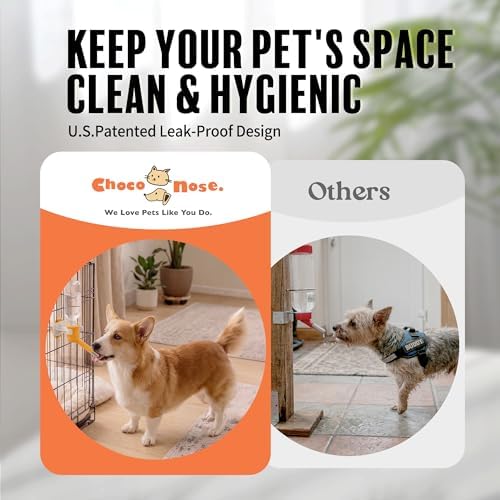 Choco Nose Patented No-Drip Dog Water Bottle/Feeder for Dogs/Cats and Other Small-Medium Sized Animals - for Cages, Crates or Wall Mount. 10.2 Oz. Mess Free Leak-Proof Nozzle 16mm, Orange (C590) - Image 2