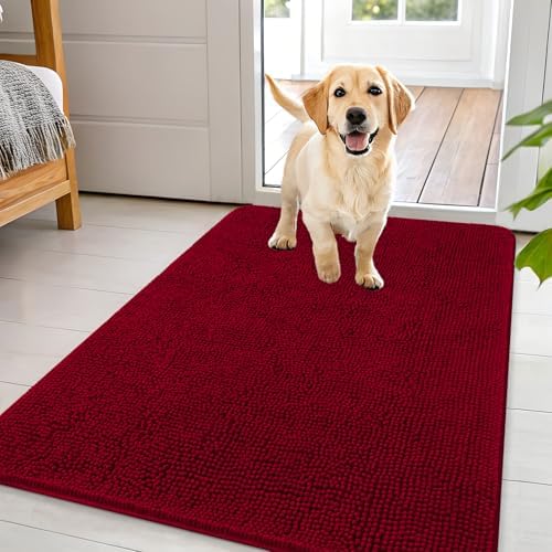 OLANLY Dog Door Mat for Muddy Paws 44x32, Super Absorbent Chenille Mud Mat by OLANLY