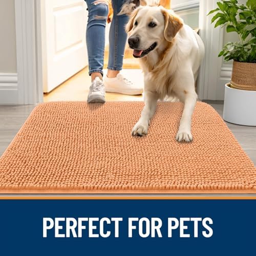 OLANLY Dog Door Mat for Muddy Paws 40x24, Super Absorbent Chenille Mud Mat - Image 6