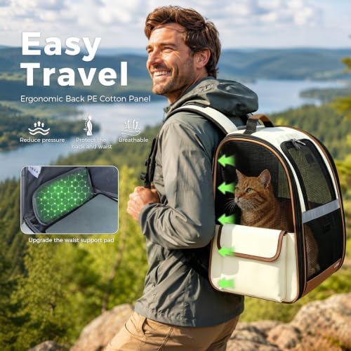 Lekereise Cat Backpack Carriers, Dog Carrier Backpacks with Breathable Mesh for Small Medium Large Cats Dogs Puppy Up to 25 Lbs, Pet Foldable Carrying Backpack Ventilated for Travel Hiking Collapsible - Image 6