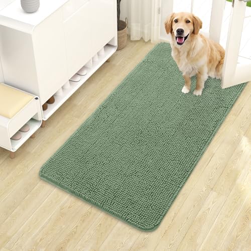 OLANLY Dog Door Mat for Muddy Paws 40x24, Super Absorbent Chenille Mud Mat by OLANLY