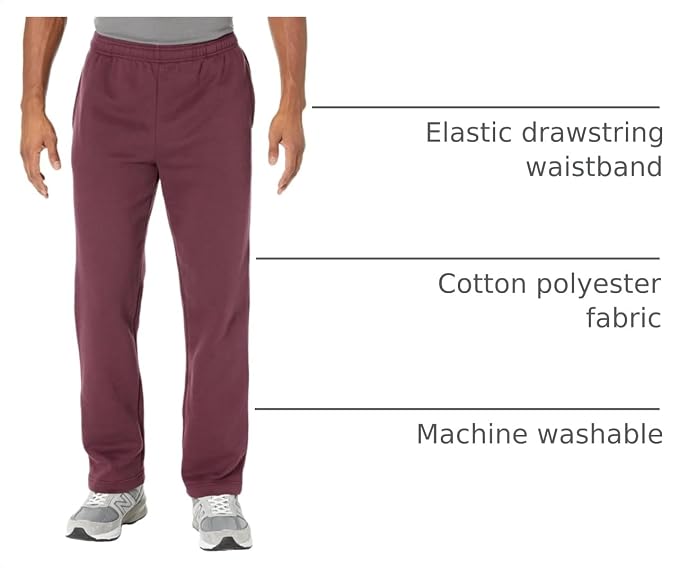 Amazon Essentials Men's Relaxed Straight Leg Fleece Open Bottom Sweatpant (Available in Big & Tall) - Image 5