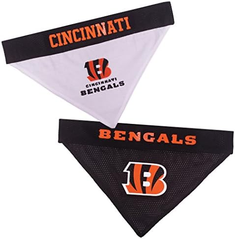 Pets First NFL Cincinnati Bengals Reversible Bandana Size XX-Large for Dogs & Cats. 2 Sided Sports Bandana, Premium Embroidery Team Logo, Many NFL Teams Available by PETSFIRST