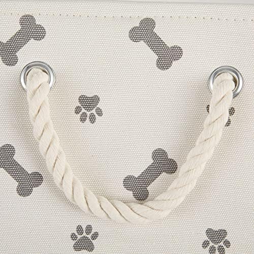 Bone Dry Pet Storage Collection Paw and Bone Print, Small Rectangle, 14x8x9, Gray - Image 3