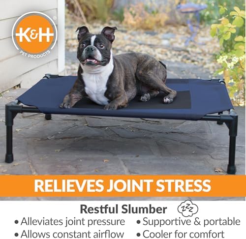 K&H Outdoor Elevated Dog Bed for Small & Medium Pets, Blue, Medium 32x25in - Image 5
