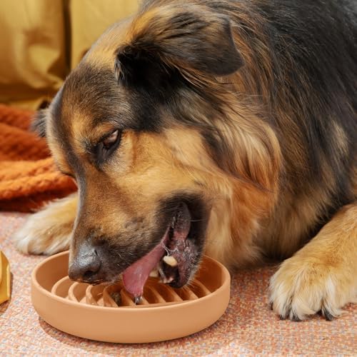 Slow Feeder Dog Bowl - Silicone Dog Bowl, Medium, 7.5" x 1.5" - Terracotta - Image 2