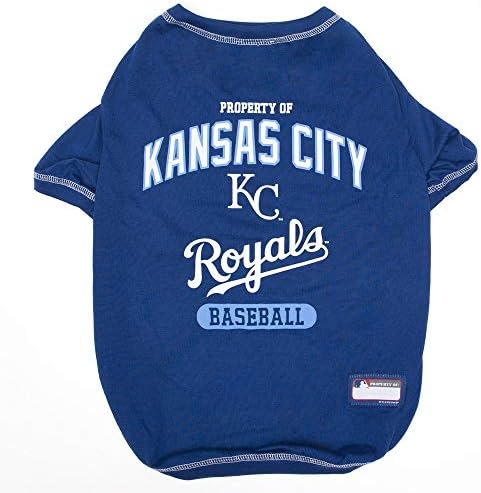 MLB Kansas City Royals Dog T-Shirt, X-Large. - Licensed Shirt for Pets Team Colored with Team Logos. - Premium Stretchable Materials for The Comfort of Your Dog & cat. by PETSFIRST