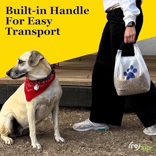 (re)zip Large Pet Food Storage Bag & Kibble Carrier, 40-Cup Roll Top, Black - Image 6