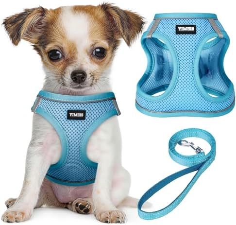 No Pull Dog Puppy Harness and Leash Set Reflective Mesh Vest Small by YIMEIS