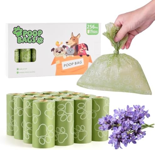 Poop Bags Rolls 256 Count - 9x13 Inches Green Thickened Leakproof Lavender scent Poo Bags for Dogs, Eco-Friendly Pet Waste Bags for Walking,Travel,Home by Unknown