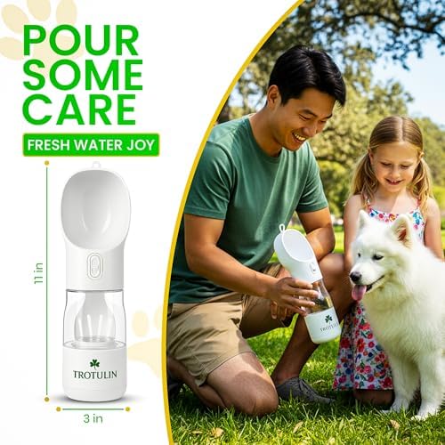 3-in-1 Portable Dog Water Bottle & Food Container,Leak Proof Pet Dispenser with Bowl, Poop Bag Holder & Wrist Strap, BPA Free Travel Water Bottle for Dogs & Cats, Outdoor Walks & Hiking - Image 6