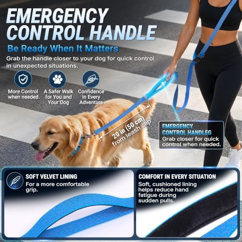 Hands Free Dog Leash,Galaxy Reflective,Crossbody Dog Leash,Blue - Image 6