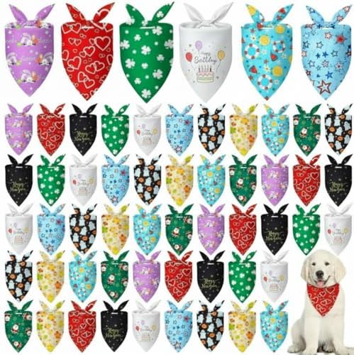 Weewooday 50 Pcs Holiday Dog Bandanas Bulk for Fall Autumn by Weewooday