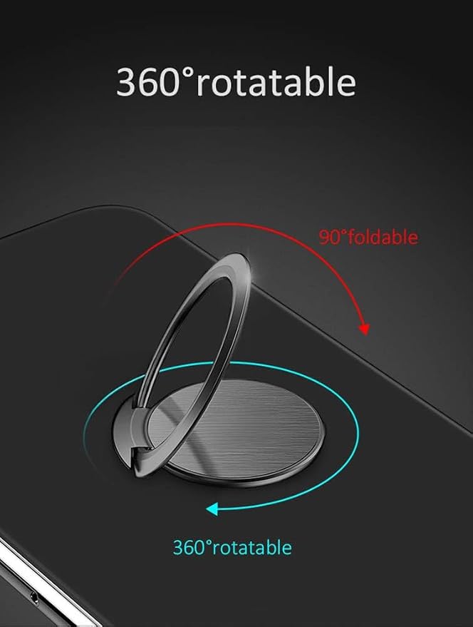 World's Slimmest Phone Ring Holder, Attom Tech Tomorotec Ultra Thin Cell Phone Ring Stand for Magnetic Car Mount Hook Compatible for iPhone Samsung Smartphone Accessories (Black) - Image 5