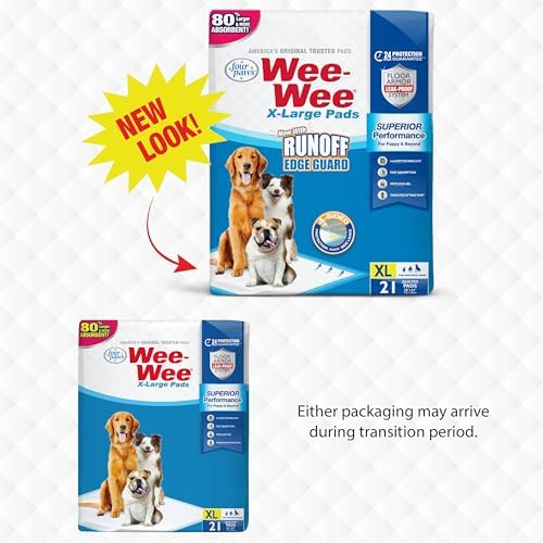 Four Paws Wee-Wee Superior Performance Extra Large Pee Pads for Dogs with Runoff Barrier Edge Guard Protection, Puppy & Dog Potty Training Pads, Housebreaking Supplies, 28" x 34" (21 Count) - Image 2