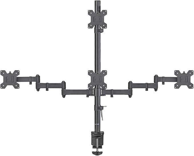 Suptek Quad LED LCD Monitor Stand up Desk Mount Extra Tall 31.5 inch Pole Heavy Duty Fully Adjustable Stand for 4 (3+1) / Four Screens up to 27 inch (MD6864) by suptek