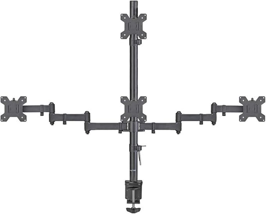 Suptek Quad LED LCD Monitor Stand up Desk Mount Extra Tall 31.5 inch Pole Heavy Duty Fully Adjustable Stand for 4 (3+1) / Four Screens up to 27 inch (MD6864) by suptek