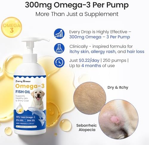 Omega 3 Fish Oil for Dogs & Cats, 300mg EPA+DHA, 16.9 oz - Image 2