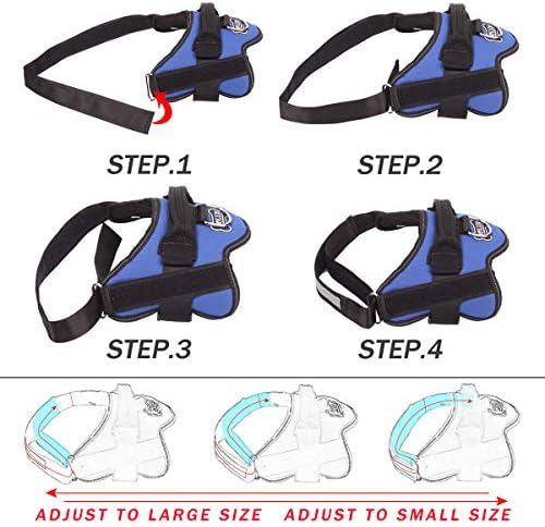 Bolux Dog Harness, No-Pull Reflective Dog Vest, Breathable Adjustable Pet Harness with Handle for Outdoor Walking - No More Pulling, Tugging or Choking (Blue, L) - Image 3