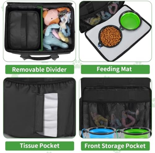 TORIBIO Large Dog Travel Bag for Supplies with Food Bowl - Image 4