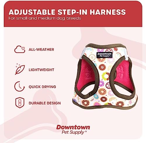 Downtown Pet Supply Step-in Dog Harness – No Pull, Adjustable Padded Mesh with Reflective Trim, Secure Buckle Strap – Comfortable & Breathable Small Dog Harness, X-Small, Donut - Image 3