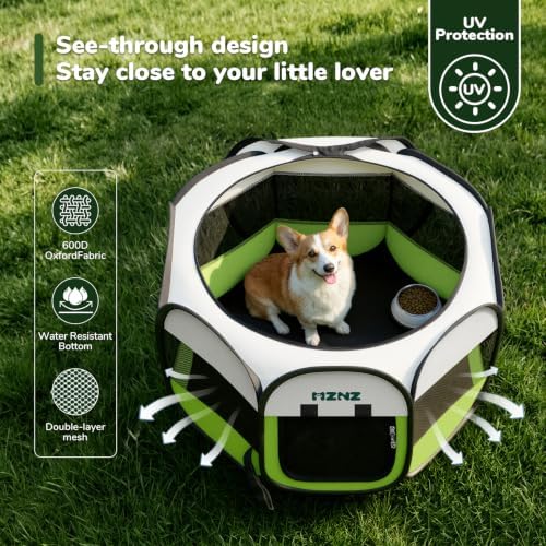 Dog Cat Small Animal Puppy Playpen Crate, Medium, Green - Image 6