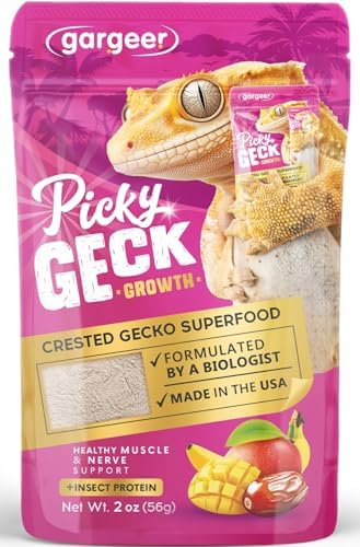 Gargeer 2oz Picky Geck Growth Formula - Crested Gecko Food. Made in USA by Gargeer
