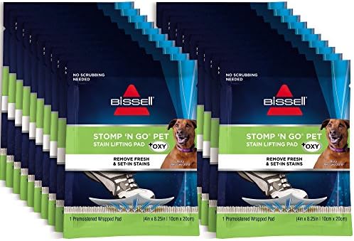 Bissell Stomp 'N Go Pet Lifting Pads + Oxy for Stain Removal on Carpet & Area Rug Cleaning, 20 Pack by BISSELL
