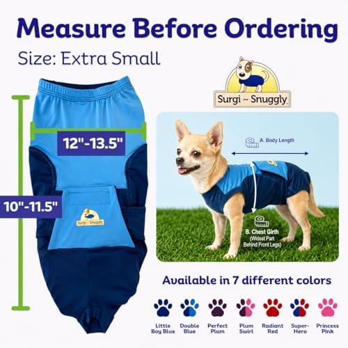 Surgi Snuggly Dog Surgery Recovery Suit, Cone Alternative, Spay/Neuter XS - Image 2