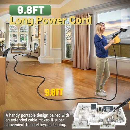 Handheld Pressurized Steam Cleaner for Home with 11Pcs Accessories, Heating & Chemical-Free Steamer for Cleaning, Multi-Surface Steam Cleaner for Car|Furniture|Floor|Tile|Grout|More - Image 5