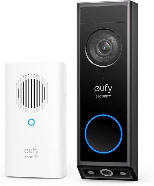 eufy Security Video Doorbell E340 Kit, No Subscription, Dual Cameras, Head-to-Toe View, 2K FHD,Doorbell Camera Wireless & Wired, Color Night Vision, Two-Way Talk, AI Motion Detection, Built-in 8GB by Unknown
