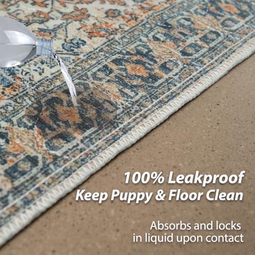 nunubaby Washable Pee Pads for Dogs, Stylish, Non-Slip and Leak-Proof Pee Pads. Reusable Potty Pads for Dogs for Crates and Floors.(Beige/Multi, 18" x24" ) - Image 3