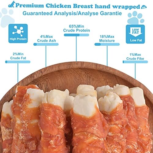 Chicken Wrapped Puffed Rawhide Rolls Dog Sticks Treats, 8 oz - Image 5