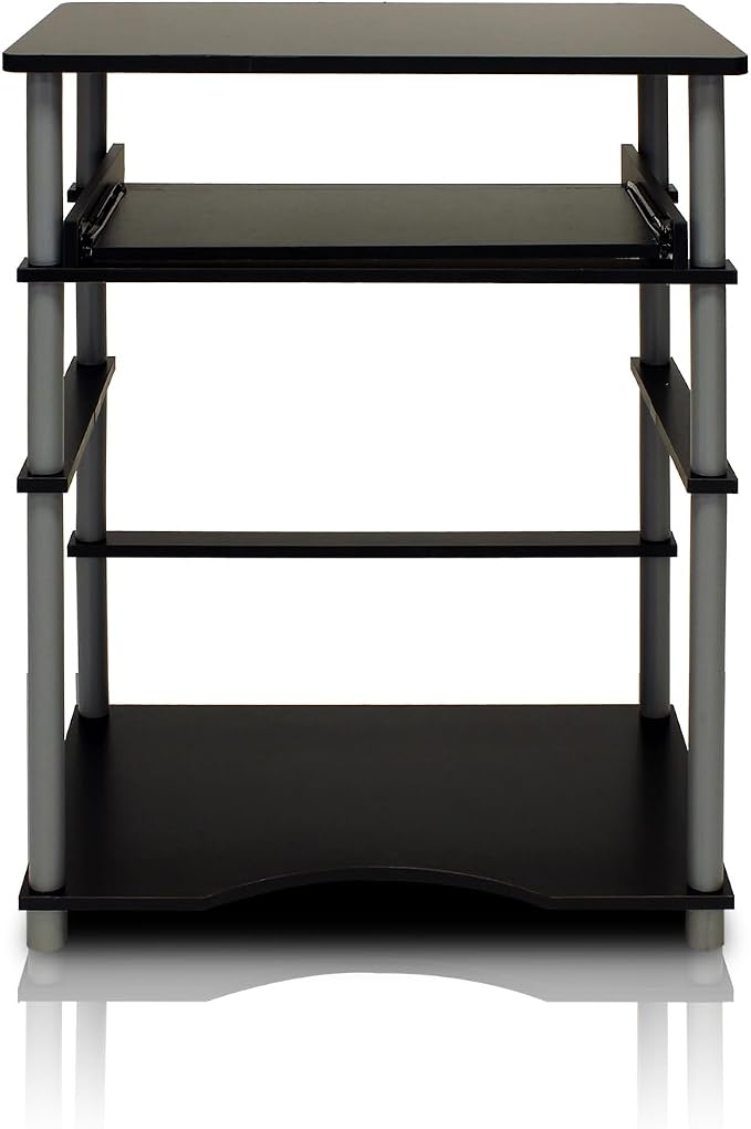 Furinno Home Laptop Notebook Computer Desk, Black/Grey - Image 5