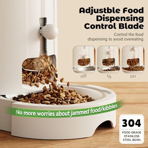 JUNSPOW Automatic Cat Feeder 2-in-1 Set with Stainless Steel Bowls - Image 5