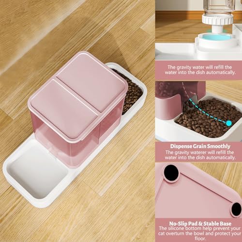 Yummy Sam Automatic Small Pet Feeder and Water Dispenser, Pink - Image 4