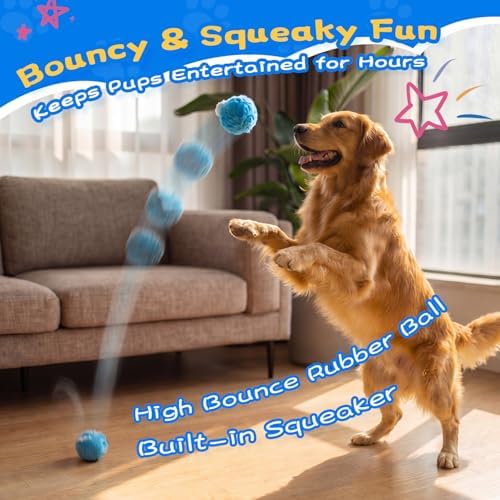lilfrd Squeaky Spiky Dog Ball, Plush Bouncy Toys for Small Medium Dogs - Image 3