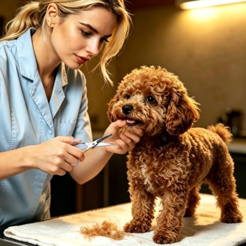 4 in1 Curved Dog Grooming Scissors Kit,7.5", 5.5", 5" & 5" Curved Down Pet Grooming Scissors with round tips for pets face and paw grooming - Image 7