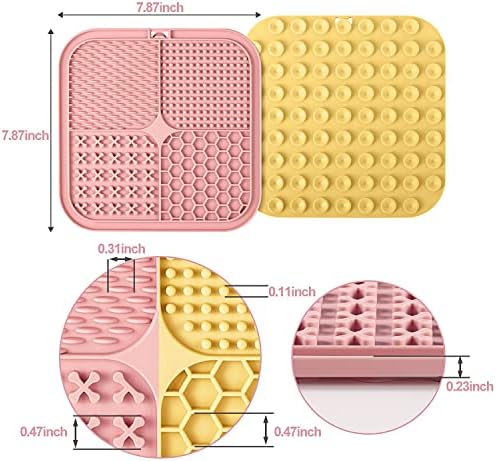 LUKITO Lick Mat for Dogs & Cats 2 Pack with Suction Cups, Dog Lick Mat for Anxiety Relief, Dog Toys to Keep Them Busy, Peanut Butter Lick Pads for Boredom Reducer, Perfect for Bathing Grooming - Image 3