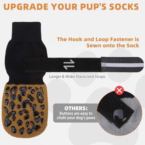 KOOLTAIL Anti Slip Dog Socks to Prevent Licking Paws,Dog Shoes for Hot Pavement, Reflective Traction Control Booties, Dogs Boots & Paw Protector for Hardwood Floors Small Medium Large Senior Dogs - Image 4