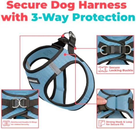 Voyager Step-in Air Dog Vest Harness - Baby Blue/Black Trim, XX-Small - Image 2
