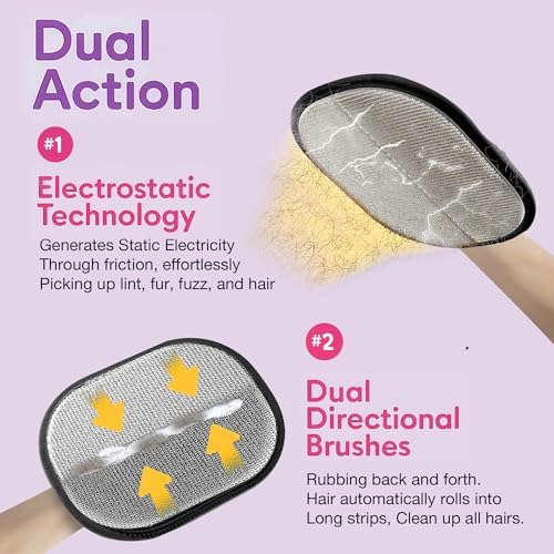 Pet Hair Removal Glove for Dogs & Cats, Newly Upgraded Reusable Electrostatic Pet Hair Glove, Magic Brush Pet Hair Remover Tool for Clothing, Couch, Carpet, Car Seats. - Image 4