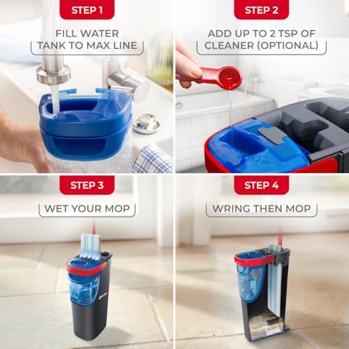 O-Cedar H2prO Flat Mop System | Quick Everyday Cleaning | Dual-Tank Fresh Water System | Machine Washable Reusable Microfiber Mop Pad | Safe on Hardwood, Tile & Vinyl Floors - Image 4