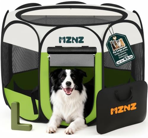 Dog Cat Small Animal Puppy Playpen Crate, Large, Green by MZNZ