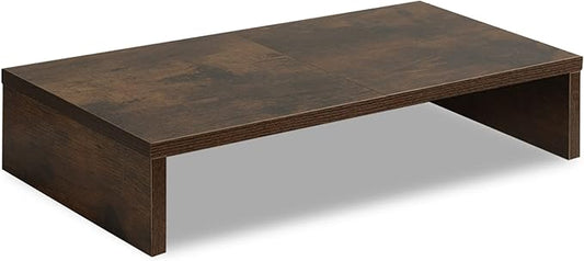 TEAMIX 20 Inch Monitor Stand Riser, Wooden Desktop Riser for TV/PC/Laptop/Printer, Rustic Brown Monitor Riser with Storage, Computer Stand Keyboard Organizer by TEAMIX