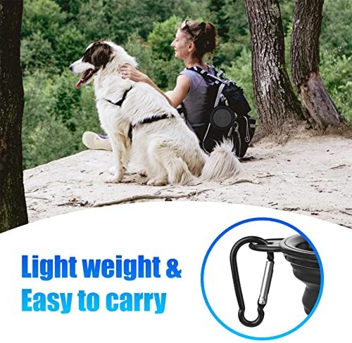 Dog Bowl Pet Collapsible Bowls, 2 Pack Collapsible Dog Water Bowls for Cats Dogs, Portable Pet Feeding Watering Dish for Walking Parking Traveling with 2 Carabiners (Small, Black+Black) - Image 3