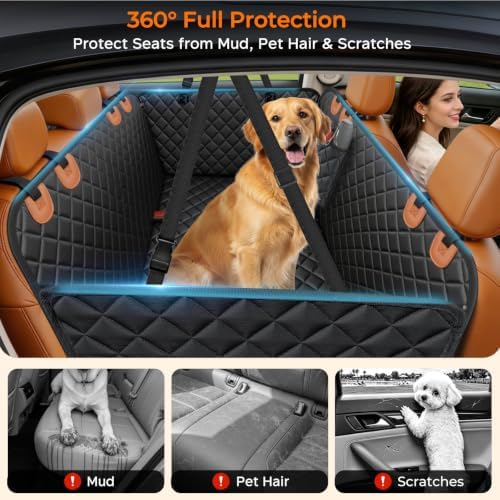 URPOWER Dog Car Seat Cover for Back Seat, 100% Waterproof Hammock for Car - Image 2