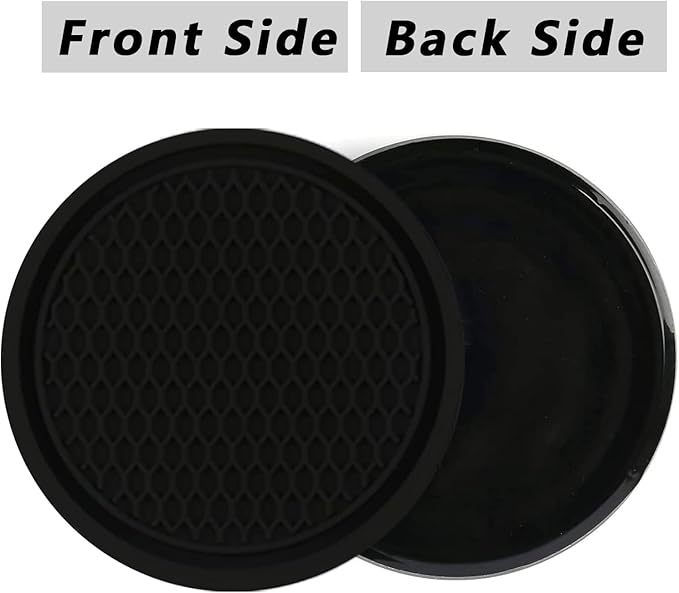 ZSDY Car Cup Coaster, 4PCS Universal Auto Non-Slip Cup Holder Embedded in Ornaments Silicone Coaster, Car Interior Accessories Sets, Black - Image 6